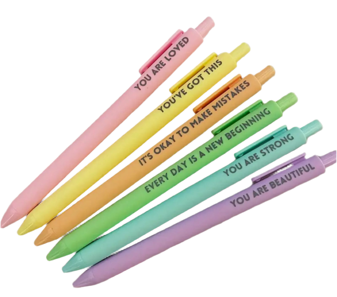 Ballpoint Pen x 6 Pack Motivational Quotes