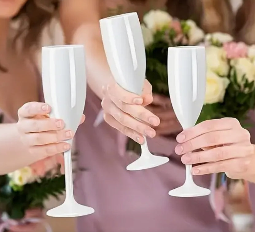 Champagne Flute Luxury Quality Polycarbonate White
