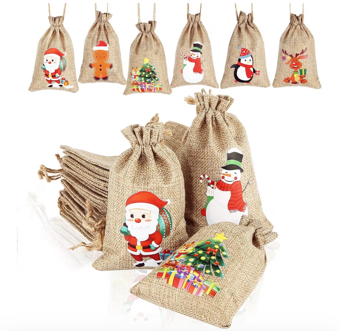 Mini Drawstring Christmas Sack