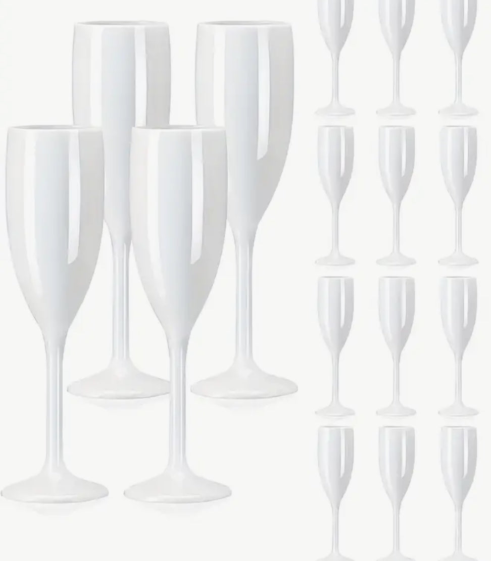 Champagne Flute Luxury Quality Polycarbonate White