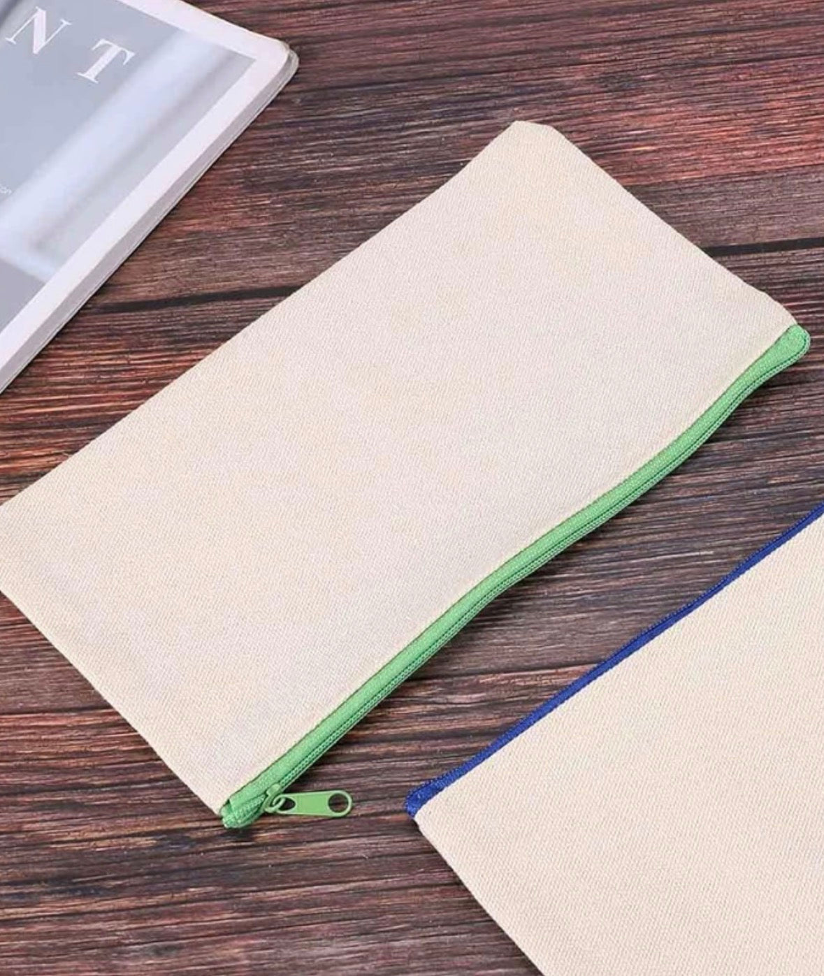 Canvas Zip Pouch Coloured Zips