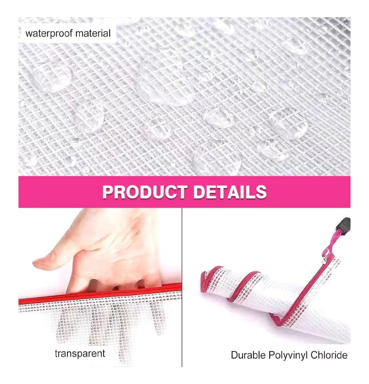 A4 Waterproof Plastic Mesh Pencil Case / Document Bag / Storage Bag