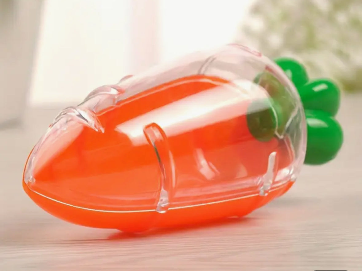 Carrot Plastic Fillable Sweet Tub Half Transparent Half Opaque