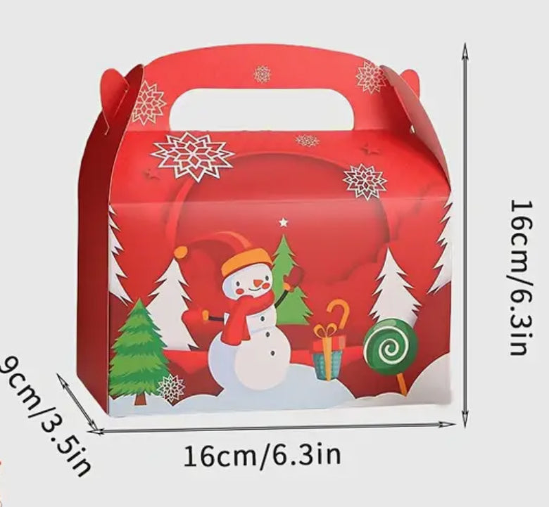 Gift Treat Box Red Assorted Xmas Designs