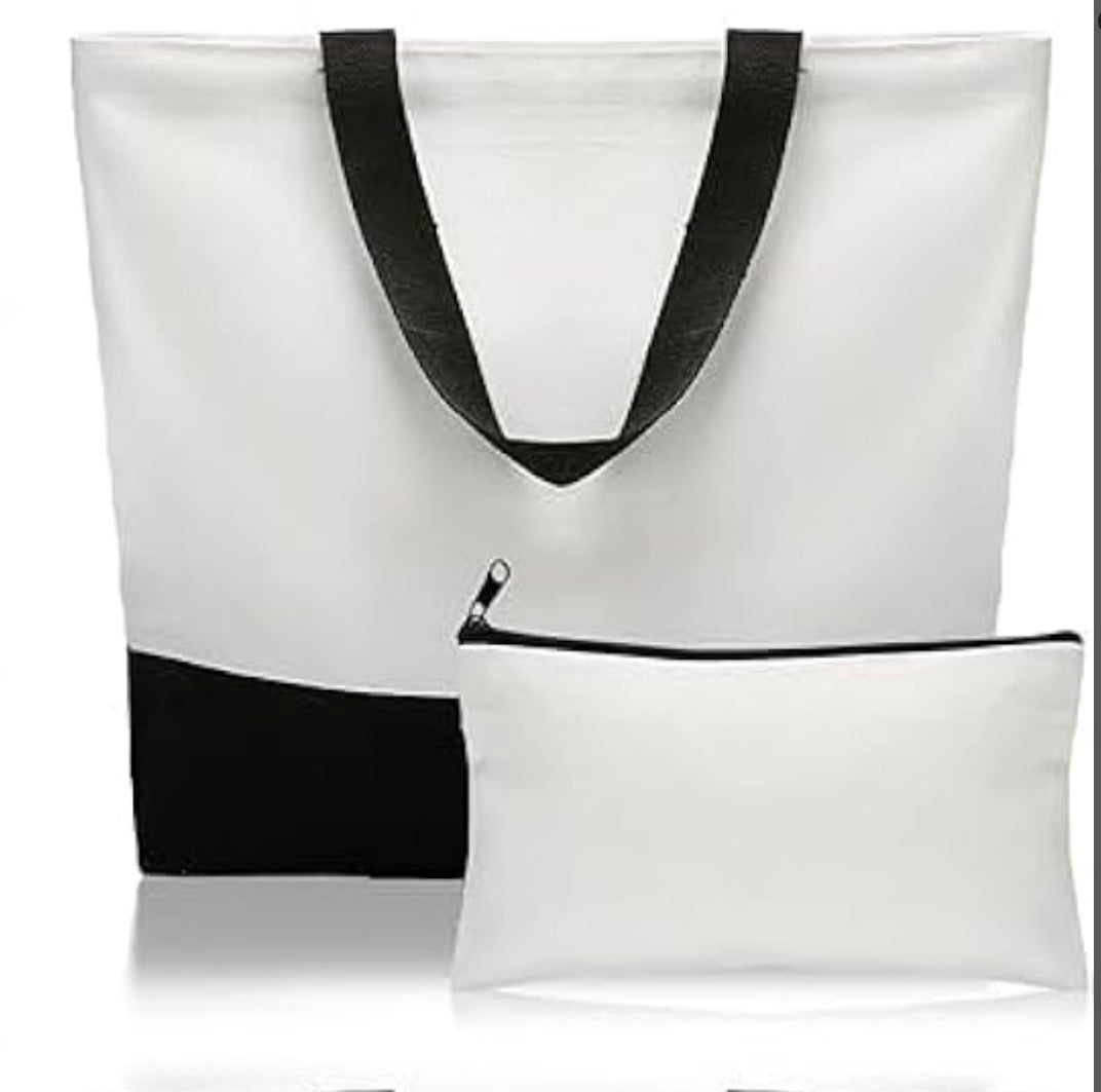 Giant Canvas Shopper & Matching Zip Pouch Set