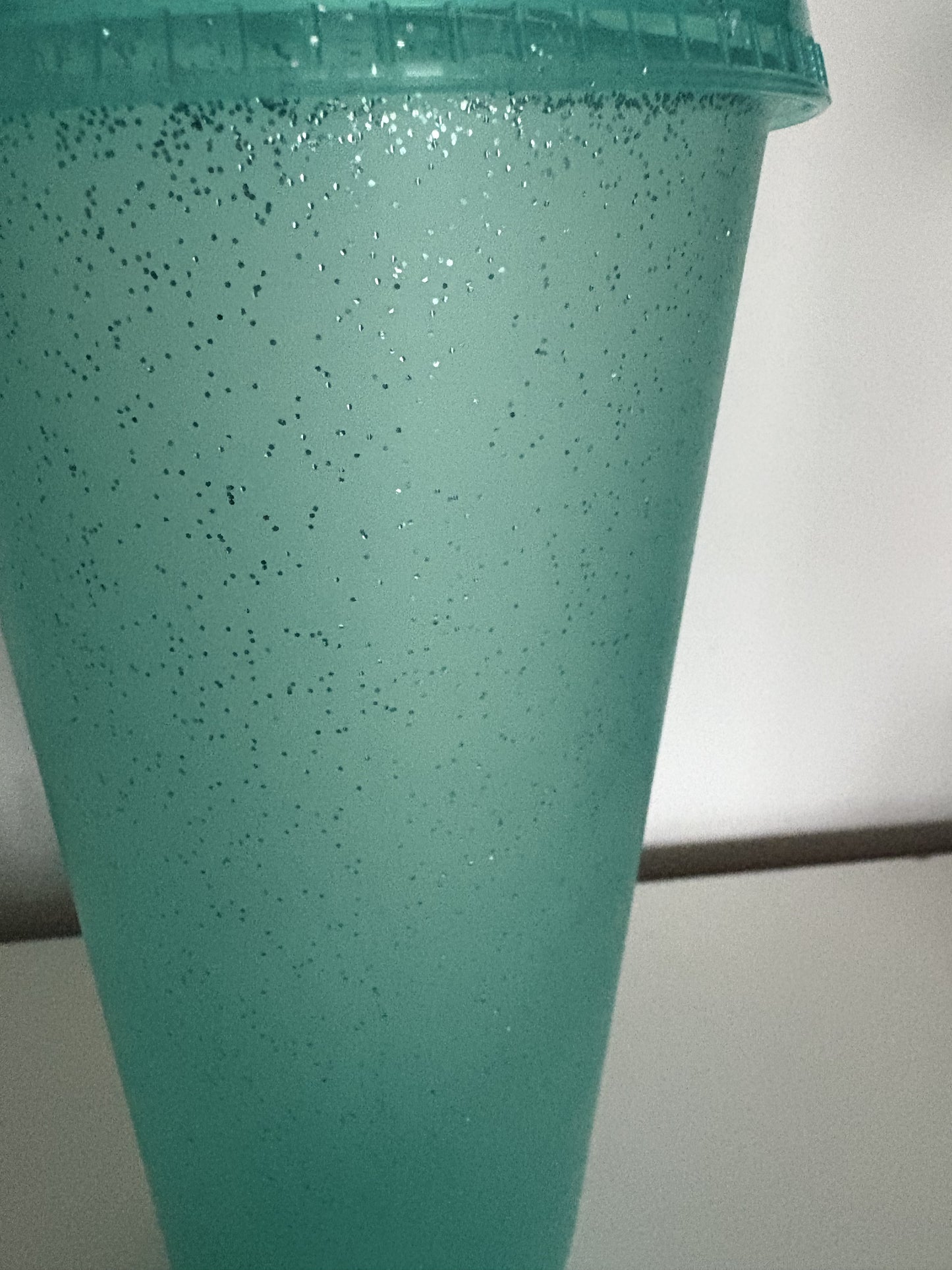 Cup 24oz with Lid & Straw Aqua Glitter