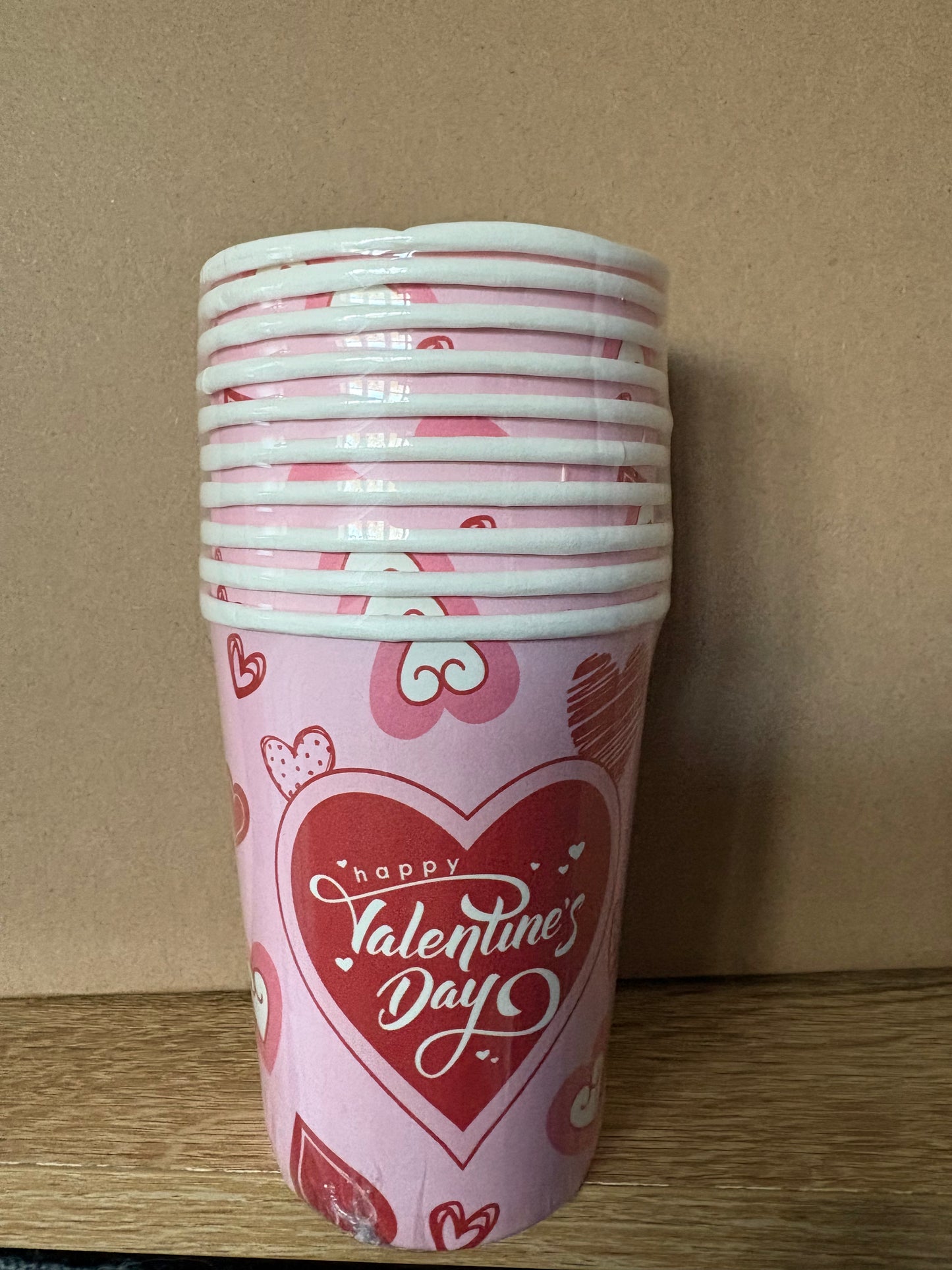 Valentines Paper Cups 10 in Pack