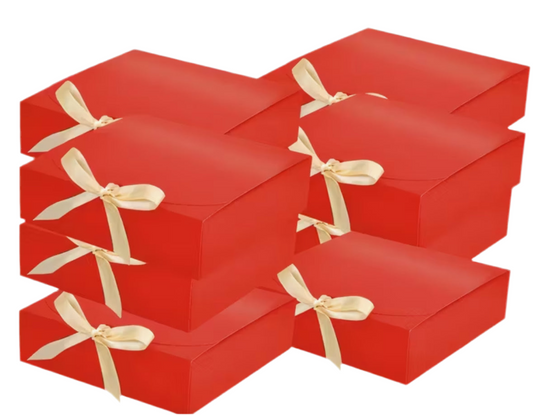 Gift Box - Red Medium - Gold Ribbon