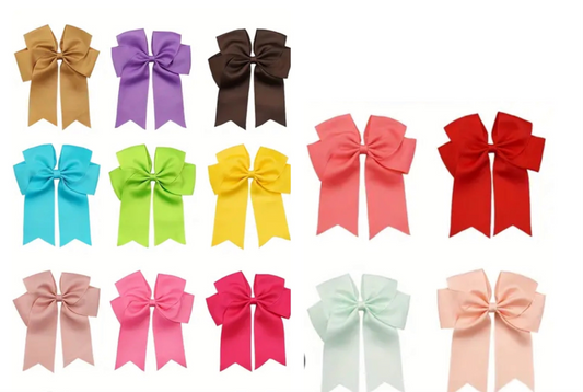 Hair Bows on Clips - Long Tail - 9.5cm - Choose Colour
