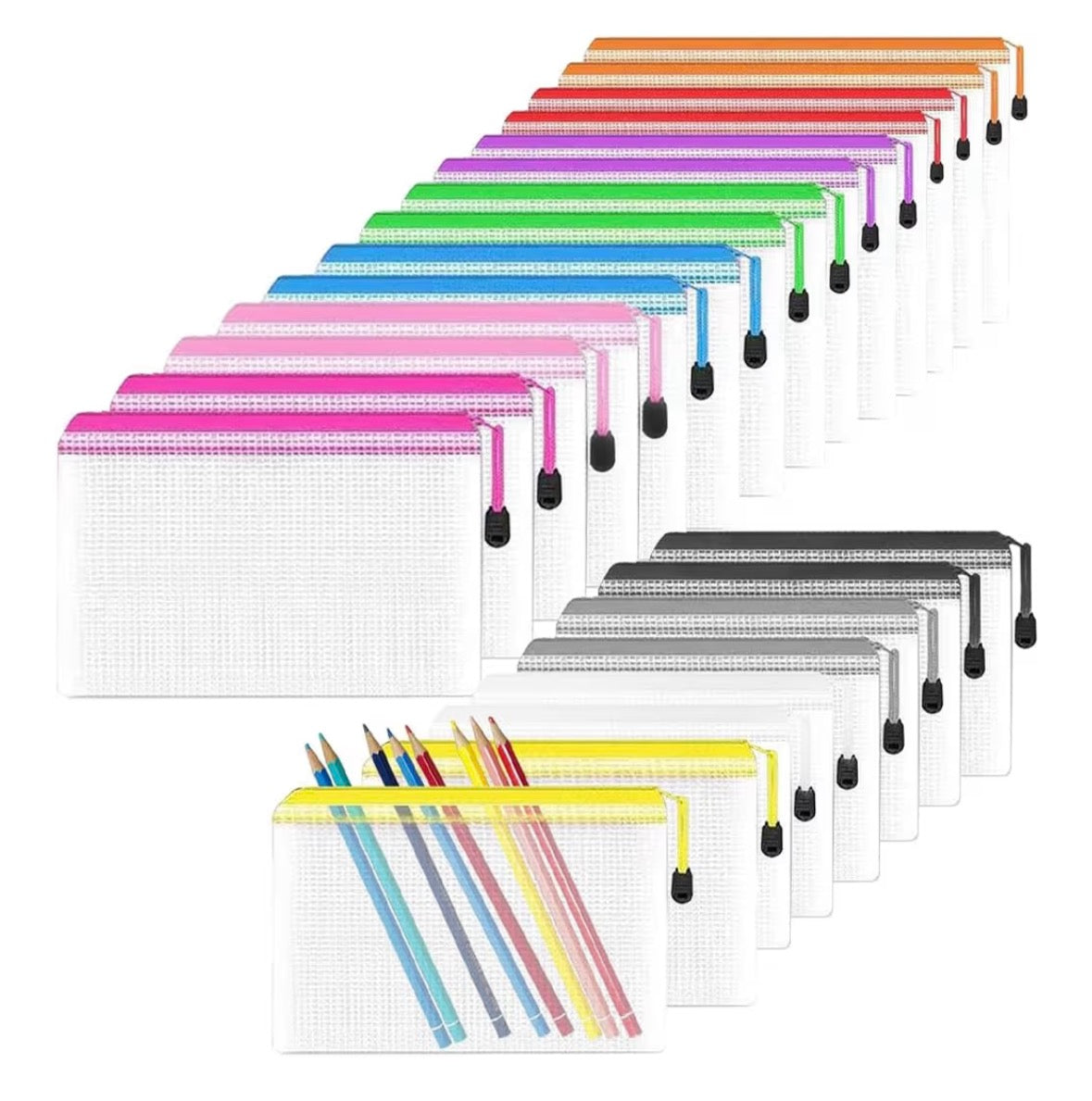 A4 Waterproof Plastic Mesh Pencil Case / Document Bag / Storage Bag