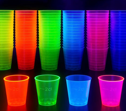 Shot Glasses (10 per pack) Neon. Choose Colours