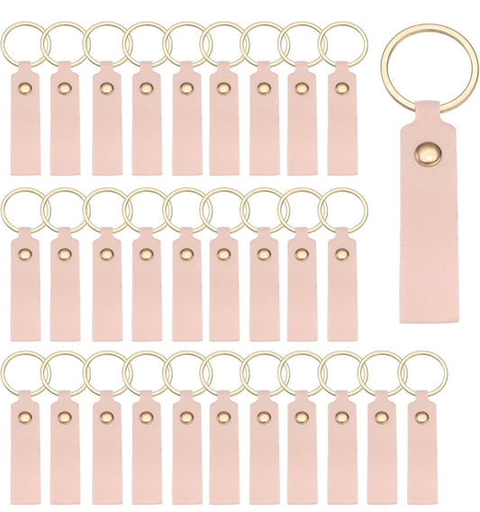Keyring - Pink PU Leather