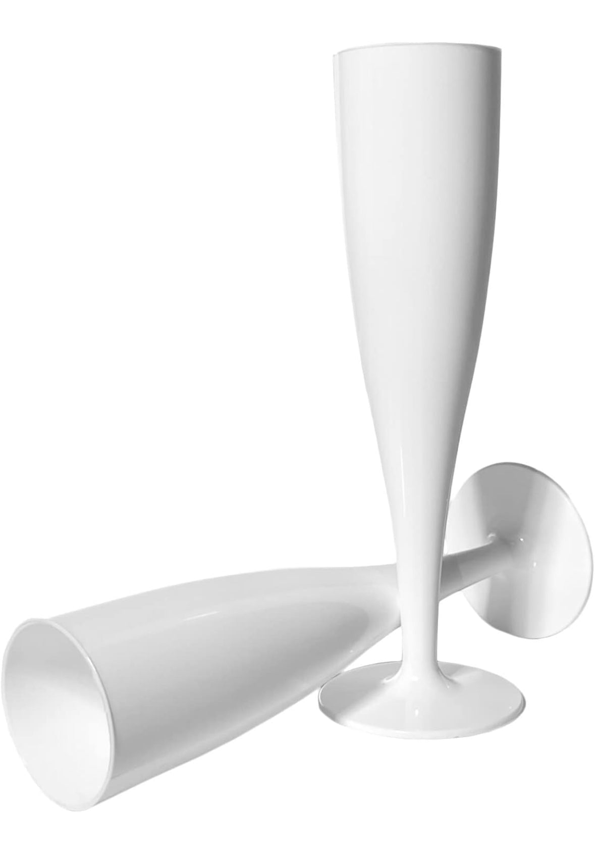 Flutes White Plastic x 10 Pack