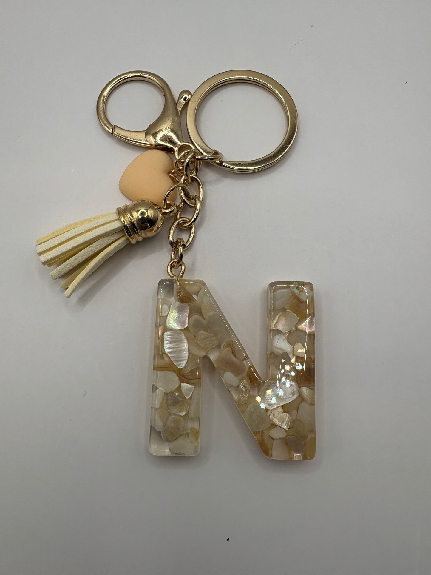 Resin Letter Initial Keyring