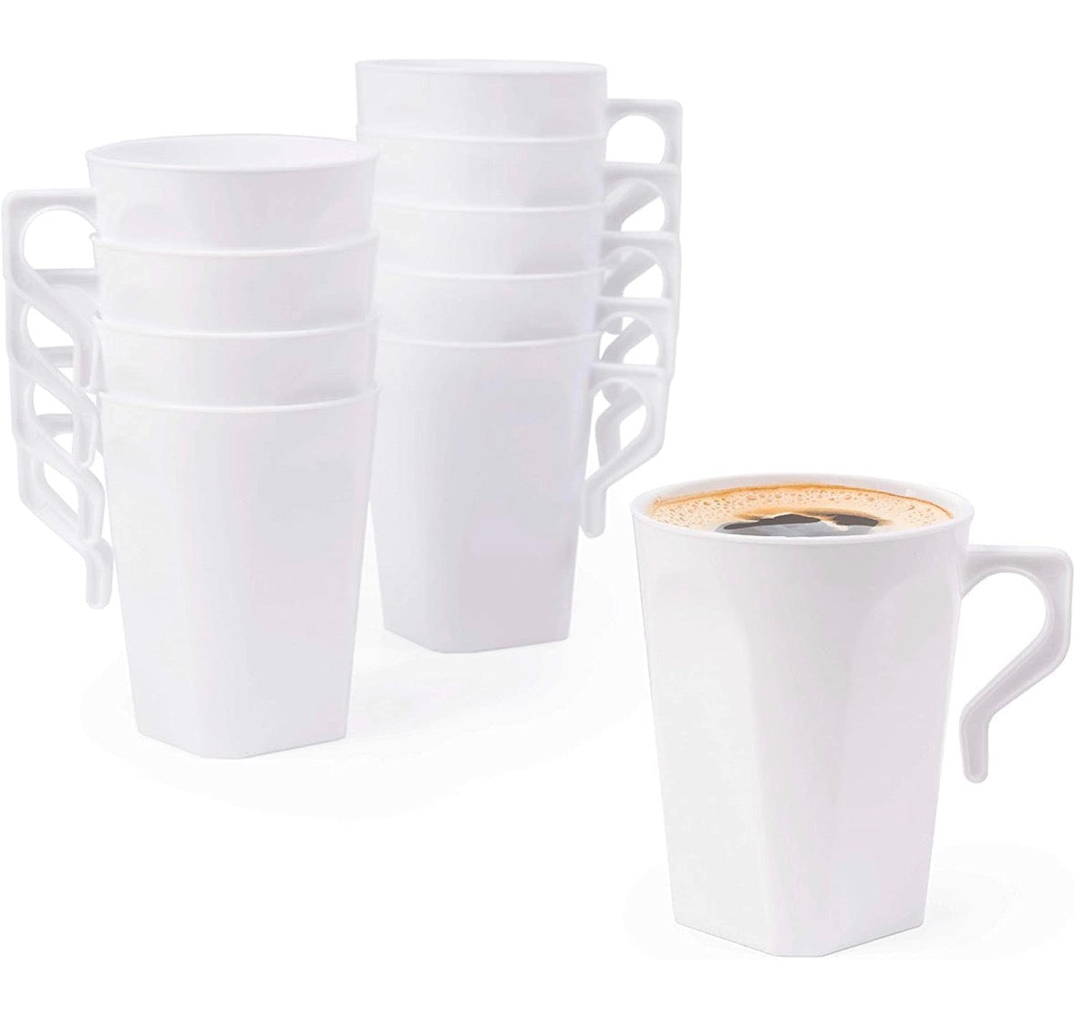 Hard Plastic Coffee Cup White