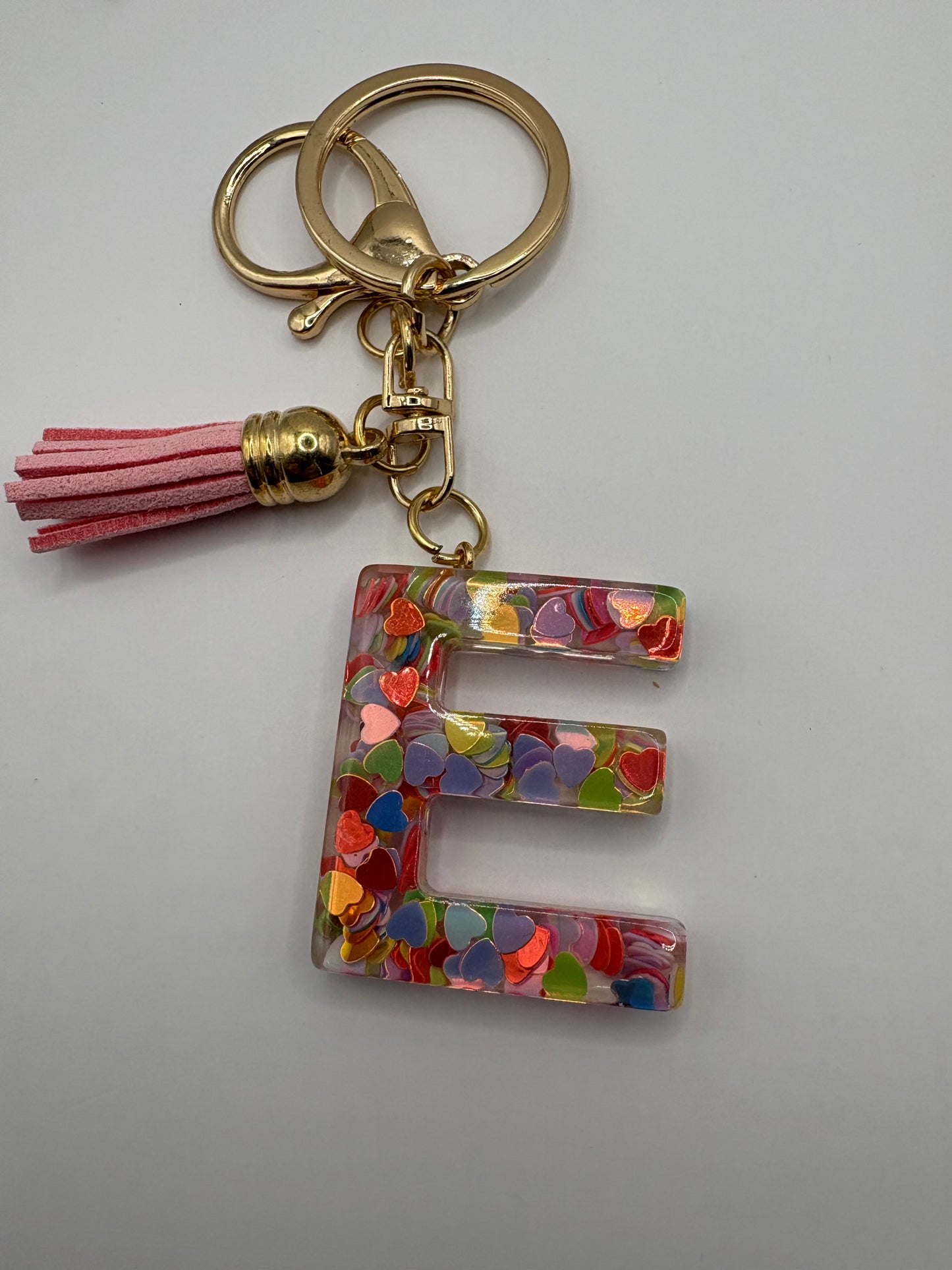 Resin Letter Initial Keyring