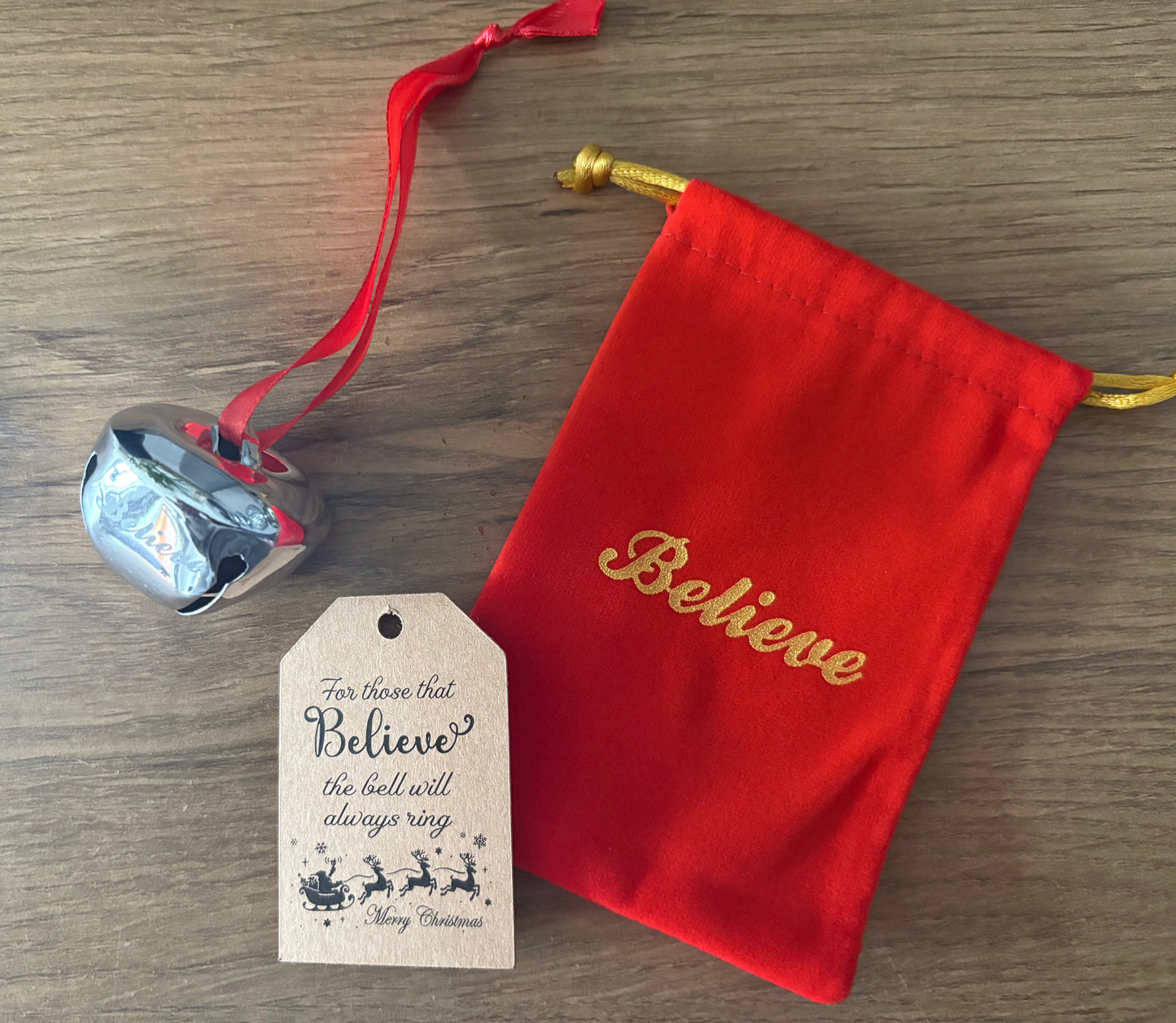 Christmas Santa Believe Bell Gift Set