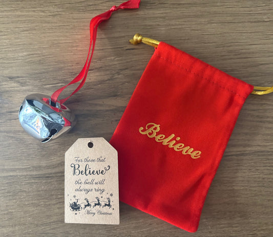Christmas Santa Believe Bell Gift Set