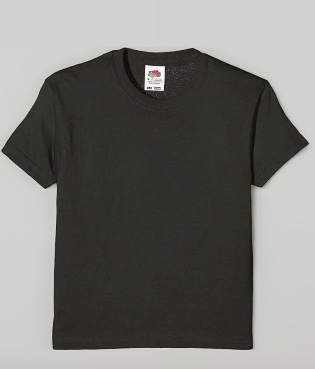 Kids Plain Black T Shirts (All Sizes Available)