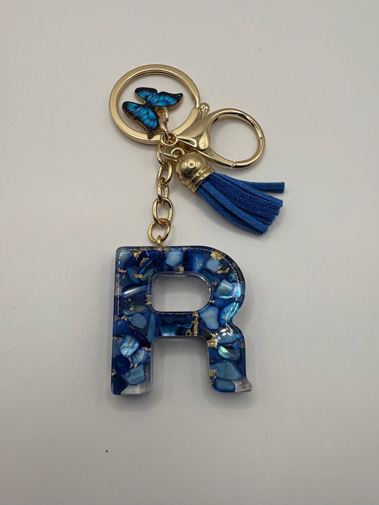 Resin Letter Initial Keyring