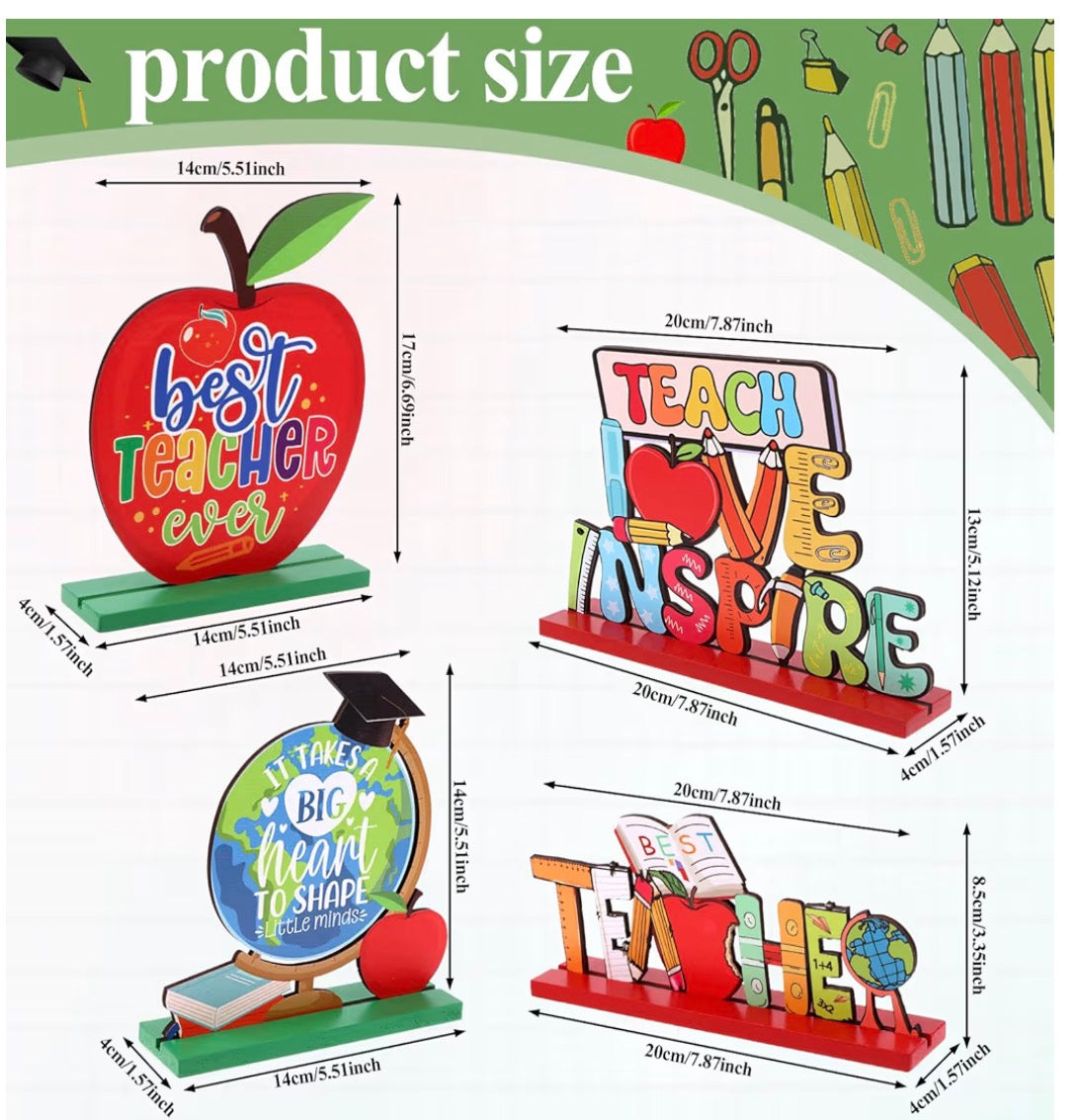 Teacher Appreciation Wooden Desk Ornament