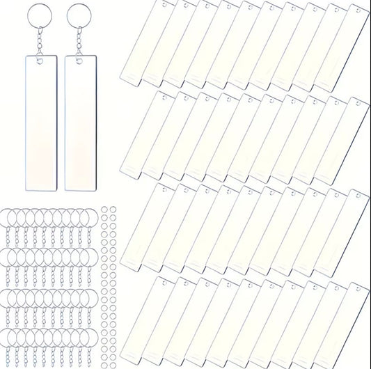 Acrylic Rectangular Keyring & Chain