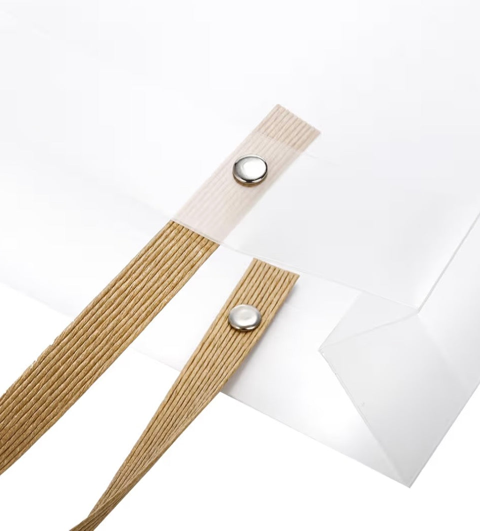 Frosted Gift Bags / Straw Effect Handles - Large.