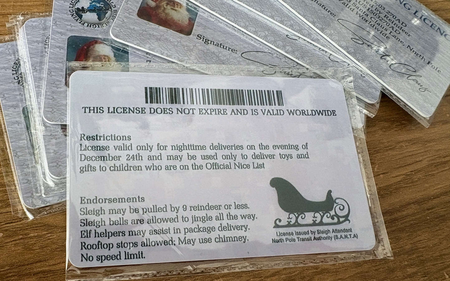 Santa Driving Licence