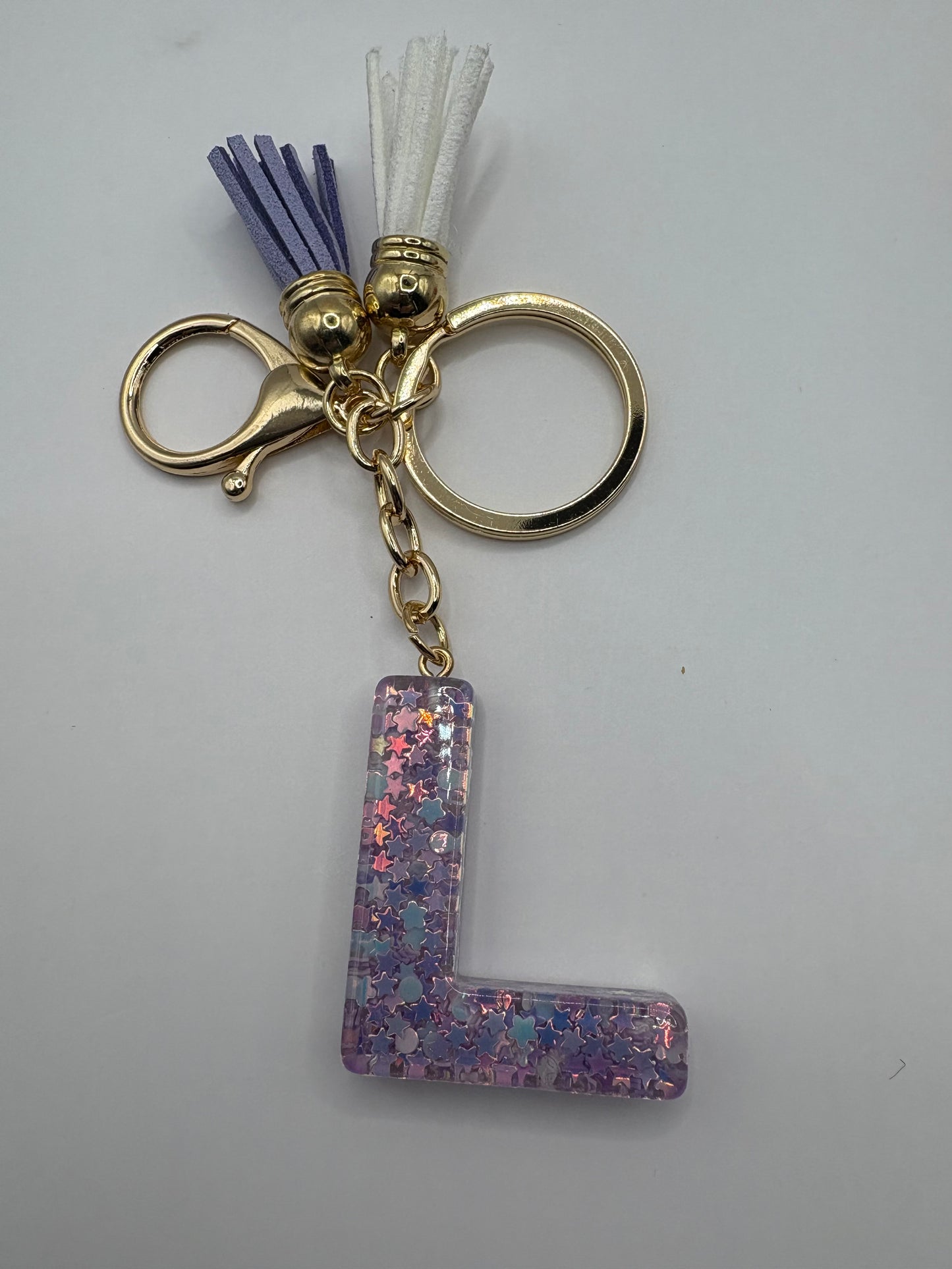 Resin Letter Initial Keyring