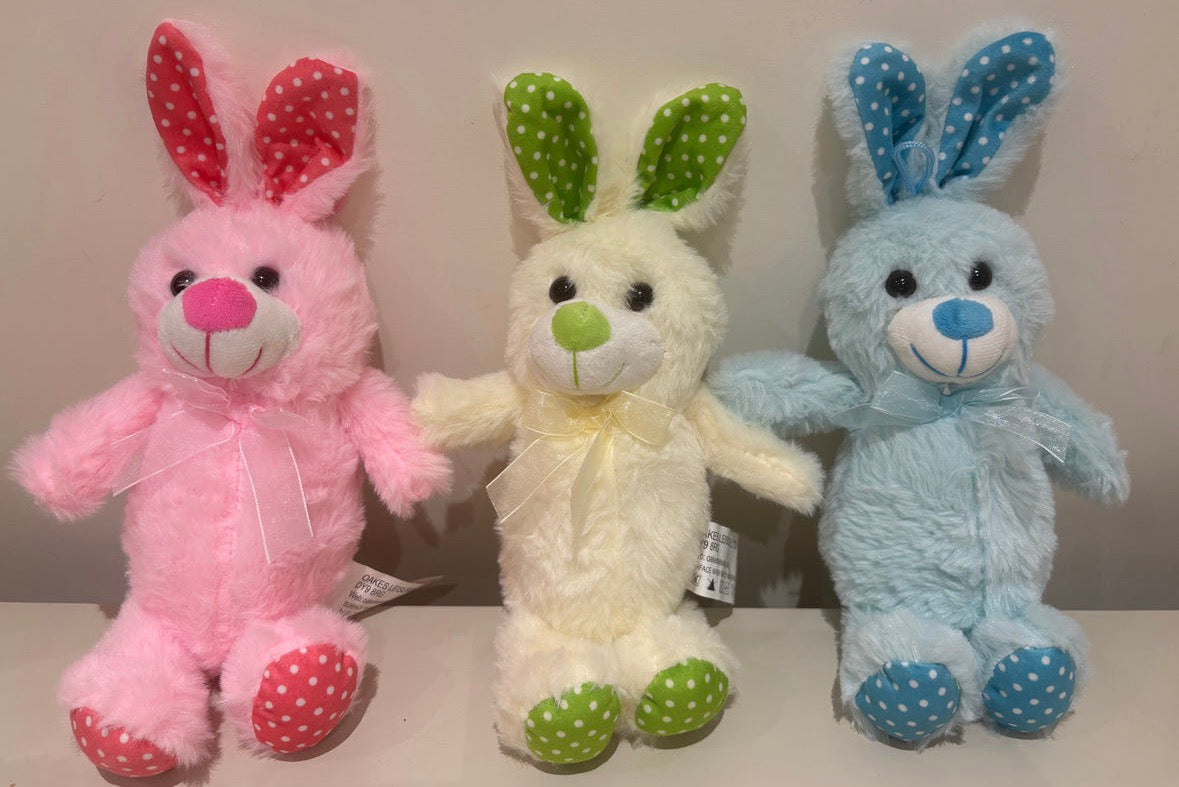 Easter Bunny 30cm Soft Toy. Pink / Blue / Lemon