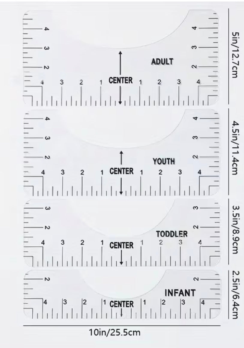 T Shirt Placement Guide Set