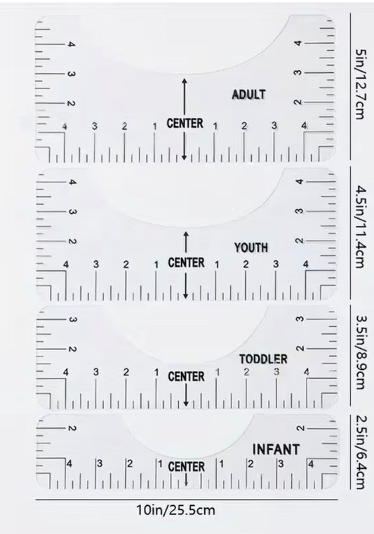 T Shirt Placement Guide Set
