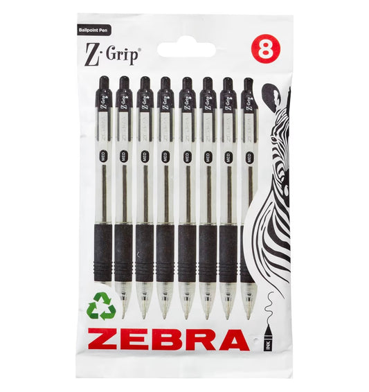 Zebra Ball Point Pens 8 Pack