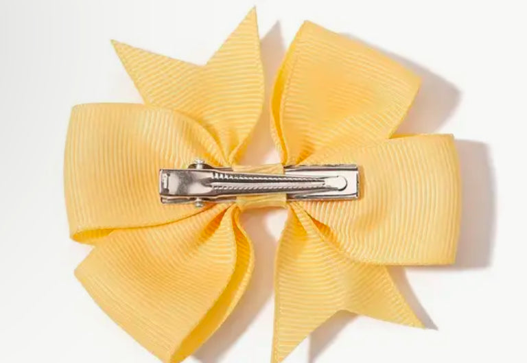Grosgrain Hair Bow on Metal Clip 3 inch (7.6cm)