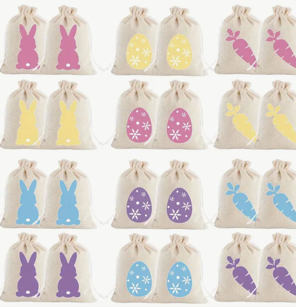 Treat Pouch - Hessian Drawstring Easter - Choose Colour