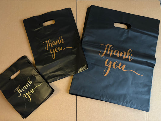 Thank You Carrier Bags (10 per pack) Small Medium Large