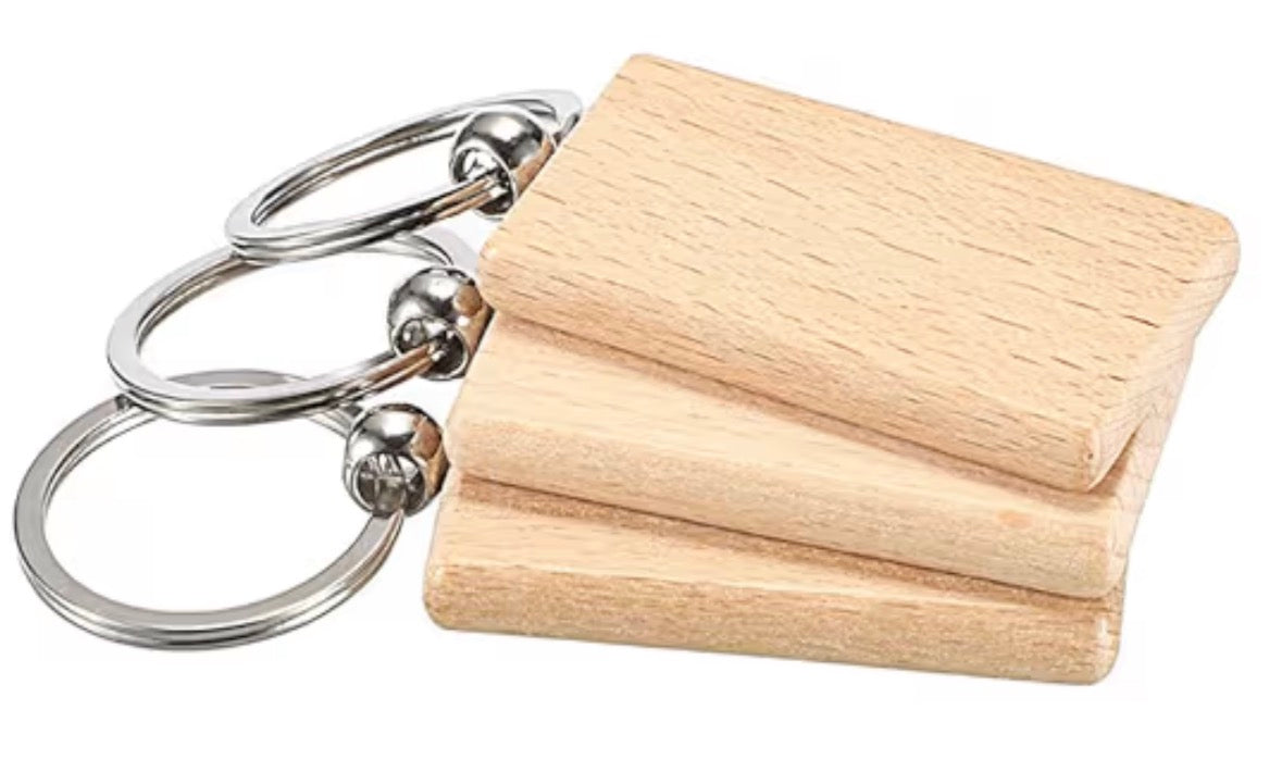 Wooden Keyring Rectangular