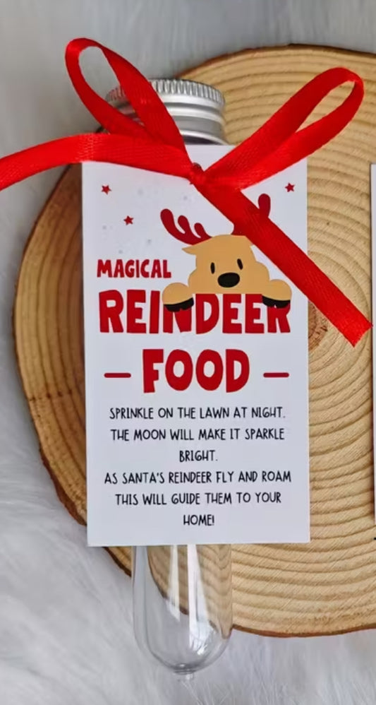 Reindeer Food Empty Test Tube & Tag