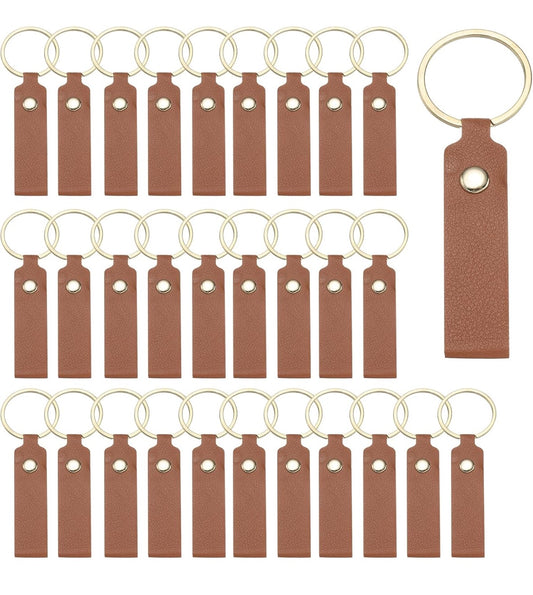 Keyring - Brown PU Leather