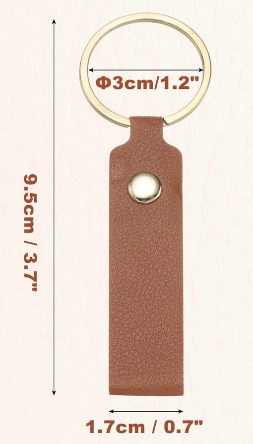 Keyring - Brown PU Leather