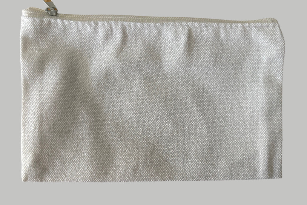 White Poly Cotton Small Canvas Pouch - Sublimation or HTV