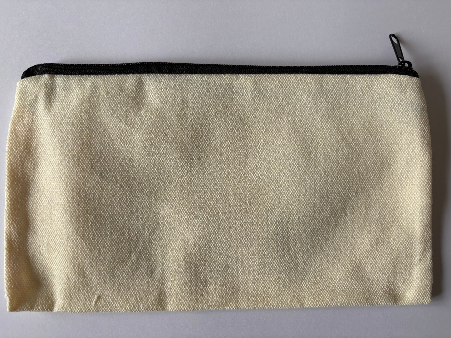Canvas Teacher Cream Flower Print Pouch Zip Case
