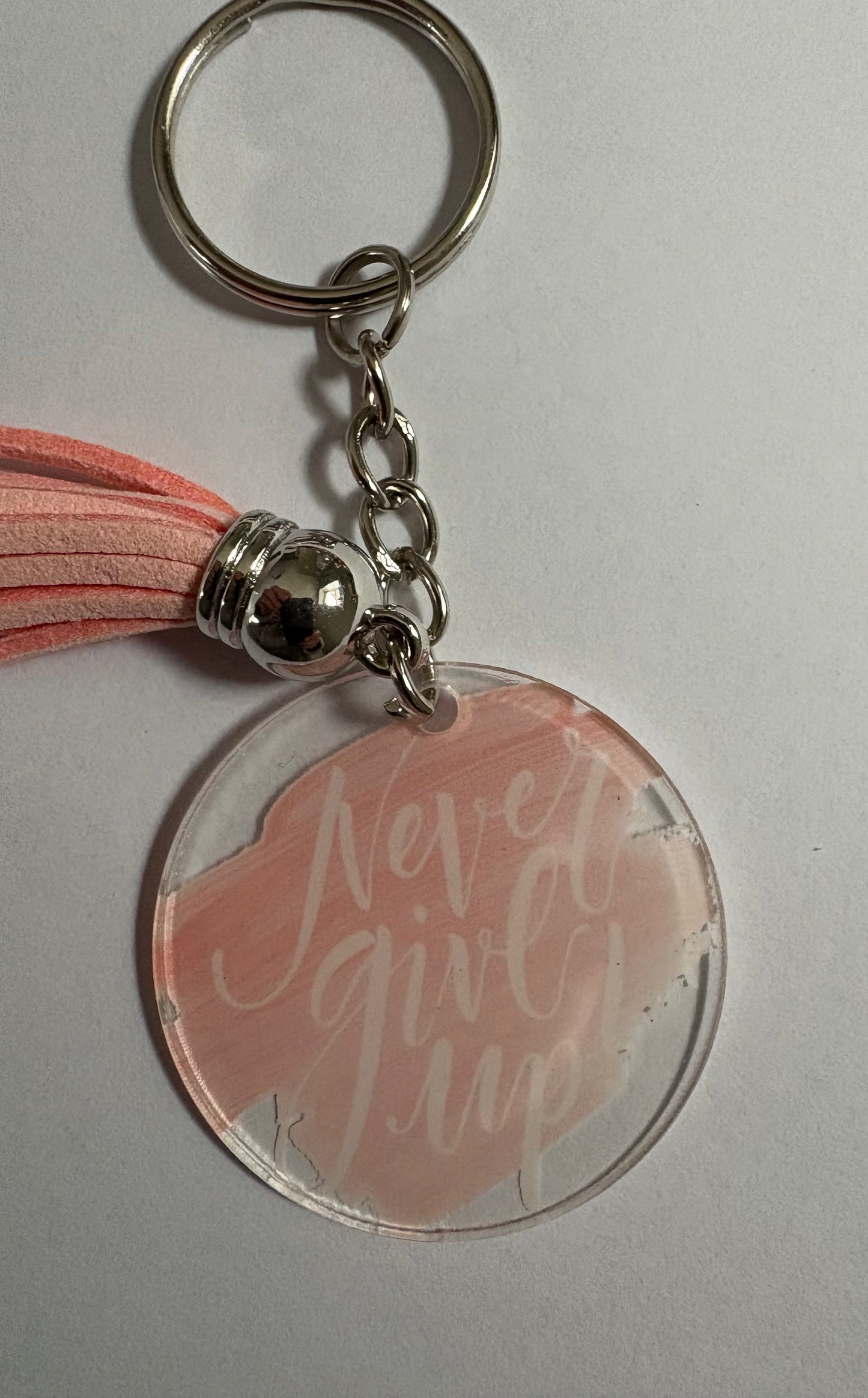 Motivational Acrylic Keyring with Tassel