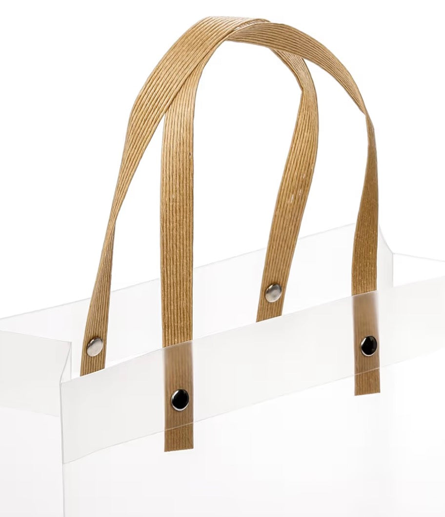 Frosted Gift Bags / Straw Effect Handles - Large.