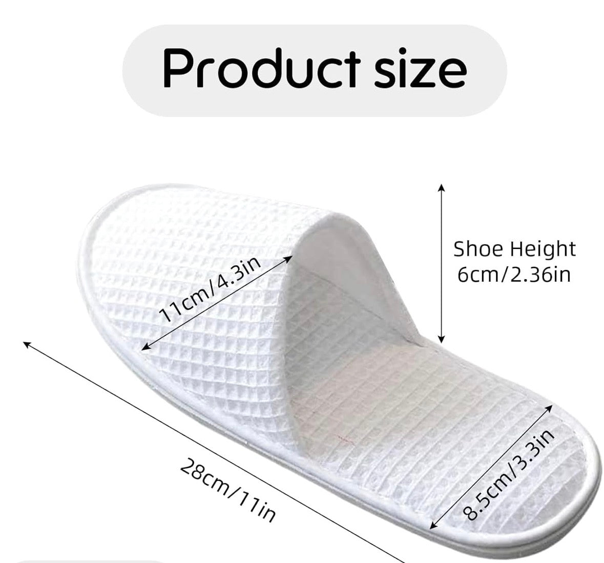 Closed Toe White Waffle Luxury Spa Slippers