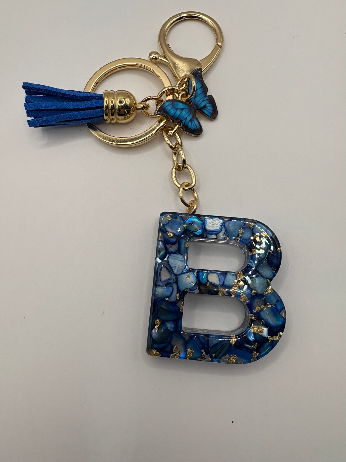 Resin Letter Initial Keyring