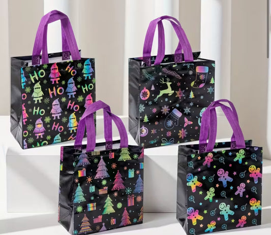 Bright Print Christmas Large Tote Bags