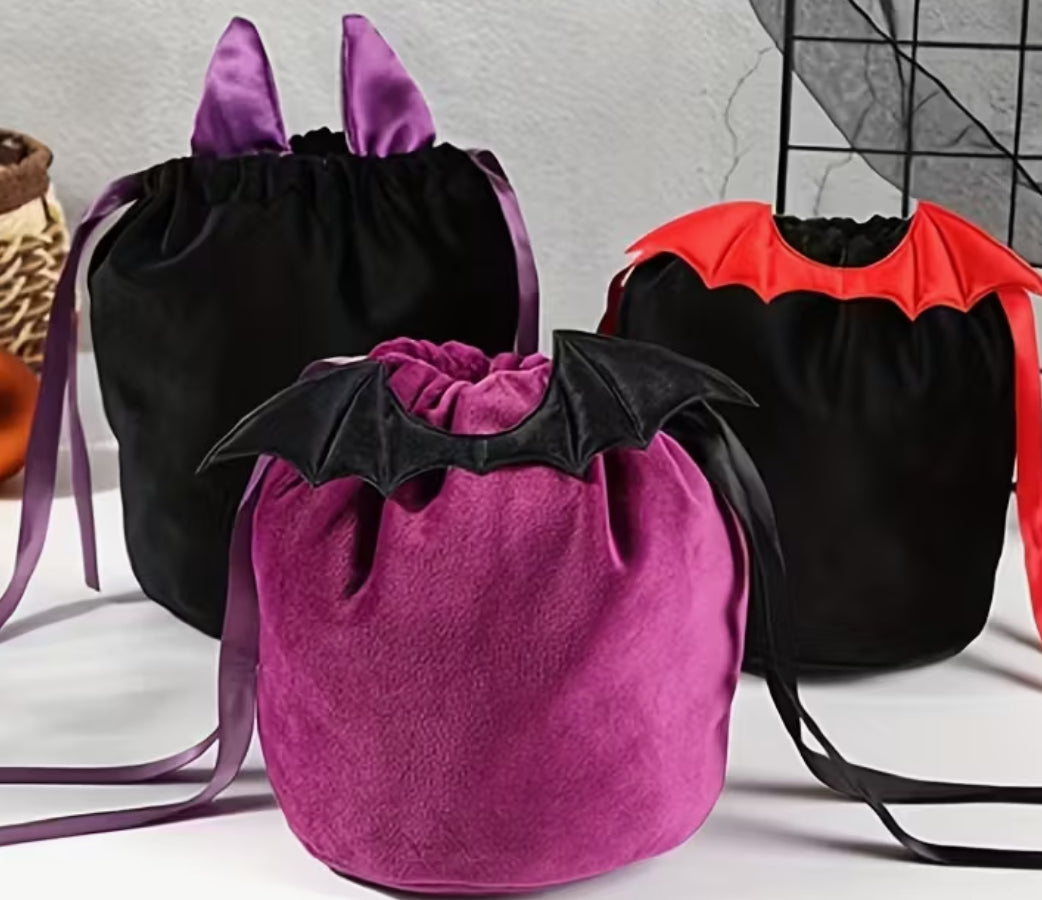 Halloween Assorted Velour Drawstring Bag