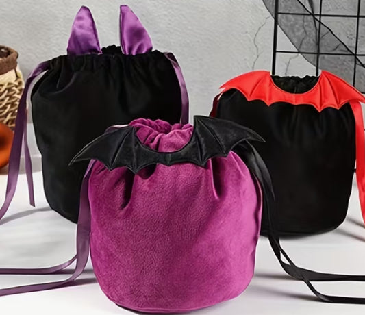 Halloween Assorted Velour Drawstring Bag