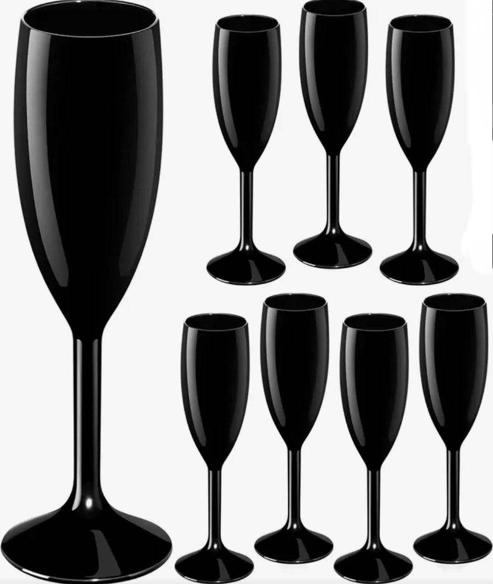 Champagne Flute Luxury Quality Polycarbonate Black
